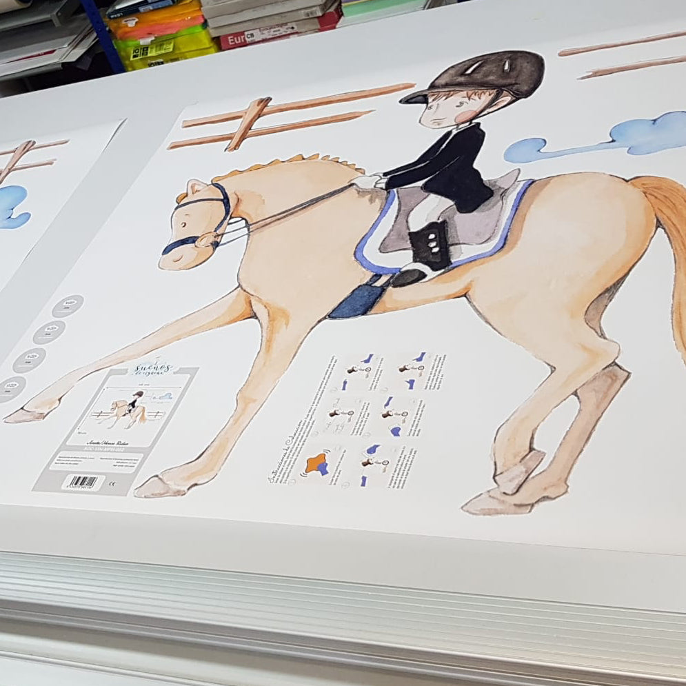 Vinilo decorativo infantil JINETE | Dibujos a mano