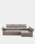 Mink grey enveloping comfort chaise longue sofa | living room