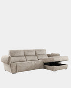 Sofá chaiselongue 3 plazas relax motorizados | plata