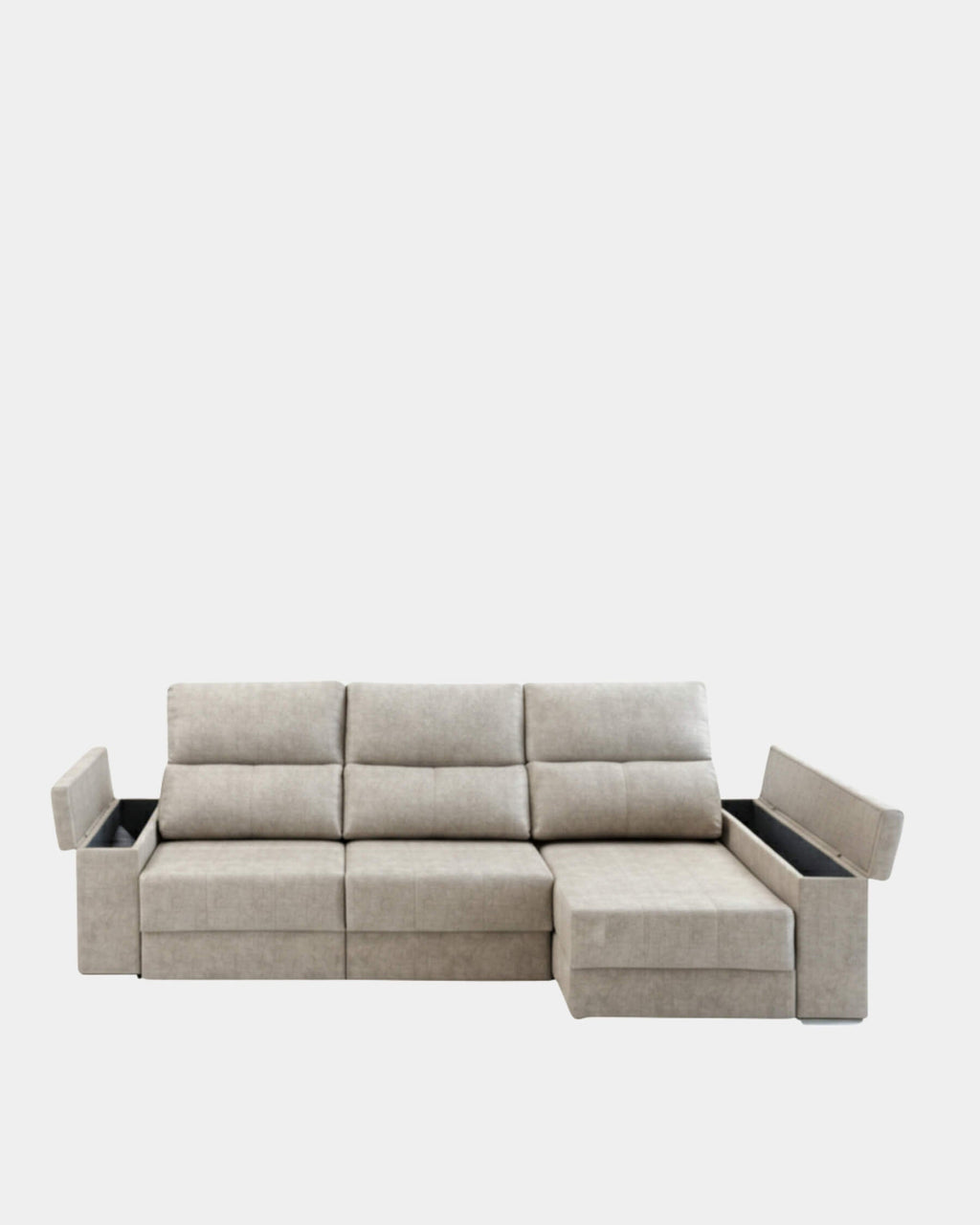 Sofá chaiselongue 3 plazas con apertura de arrastre | crudo