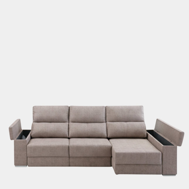 Sofá chaiselongue gris visón confort envolvente | salón