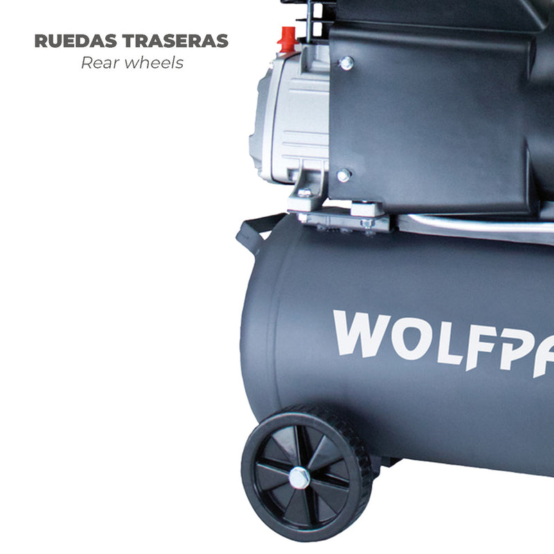 Compresor aire wolfpack 24 litros / 8 bares / 1,5 kw - 2,0 HP