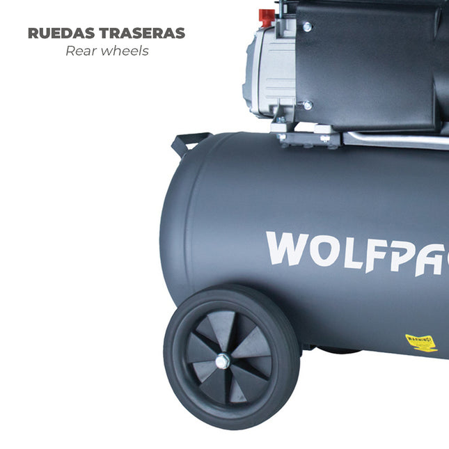 Compresor aire wolfpack 50 litros / 8 bares / 1,5 kw - 2,0 HP