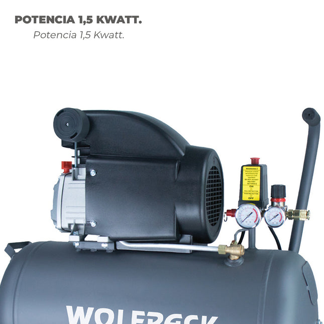 Compresor aire wolfpack 50 litros / 8 bares / 1,5 kw - 2,0 HP