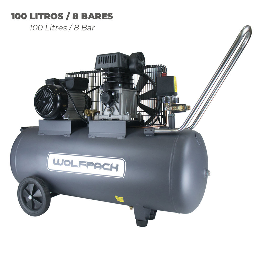 Compresor 100 litros / 8 bares / 2,2 kw - 3,0 hp  lubricado por aceite