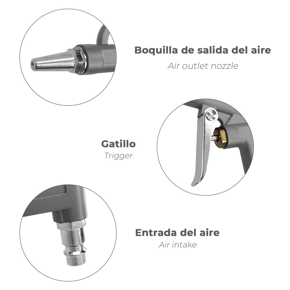 Pistola de ar comprimido com adaptador rápido, pistola de ar comprimido, pistola de ar comprimido, pistola de ar comprimido