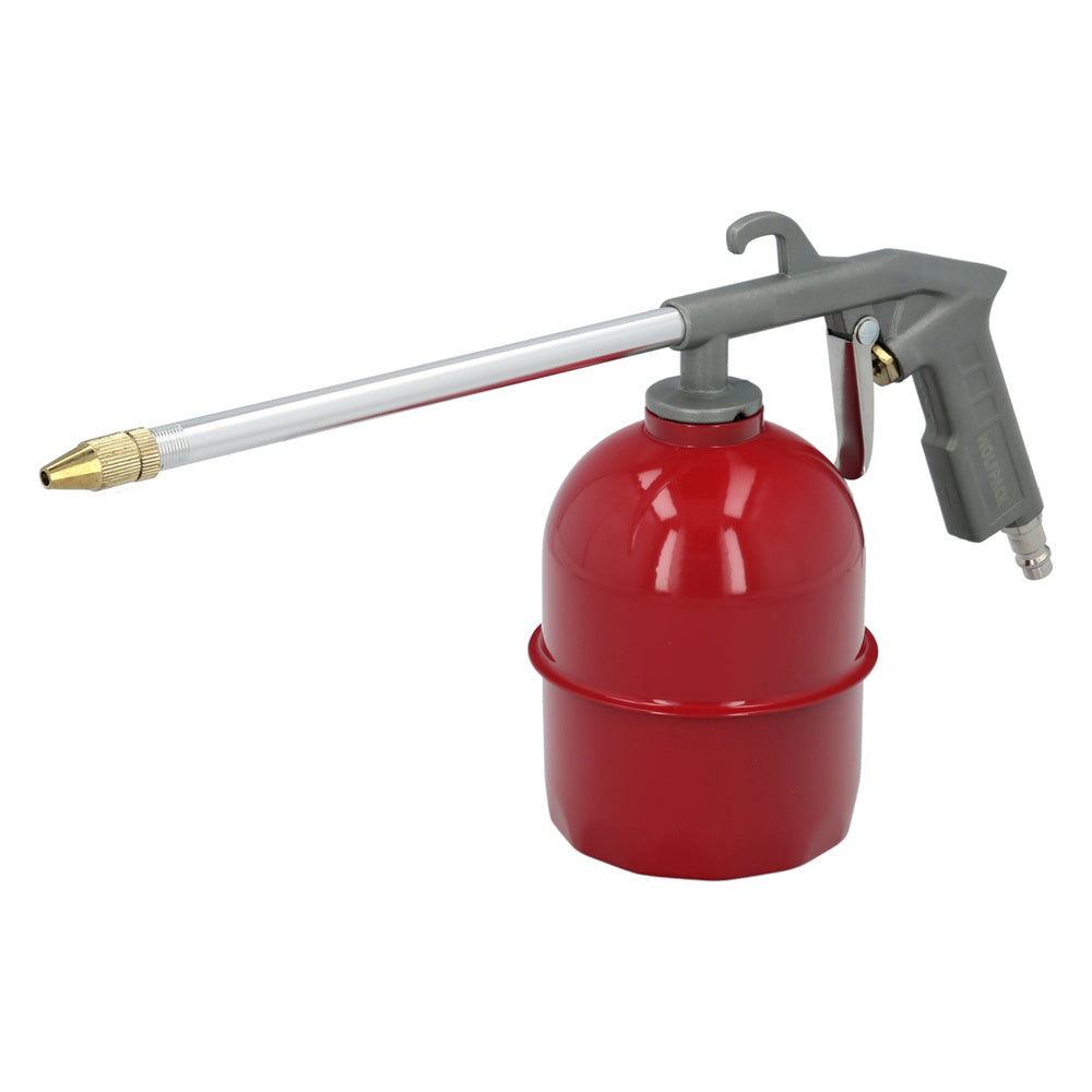 Pistola petrolear neumática. con deposito inferior y adaptador rápido, pistola limpieza motores, pistola petrolear neumática.