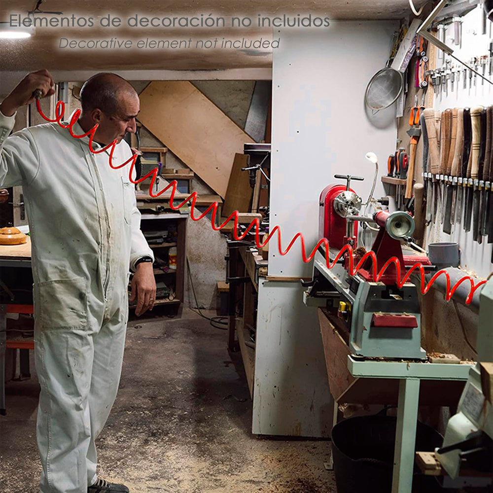 Manguera espiral aire comprimido  15 metros adaptador rápido.