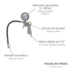 Kit de acessórios para compressor de ar comprimido 5 peças com engate rápido