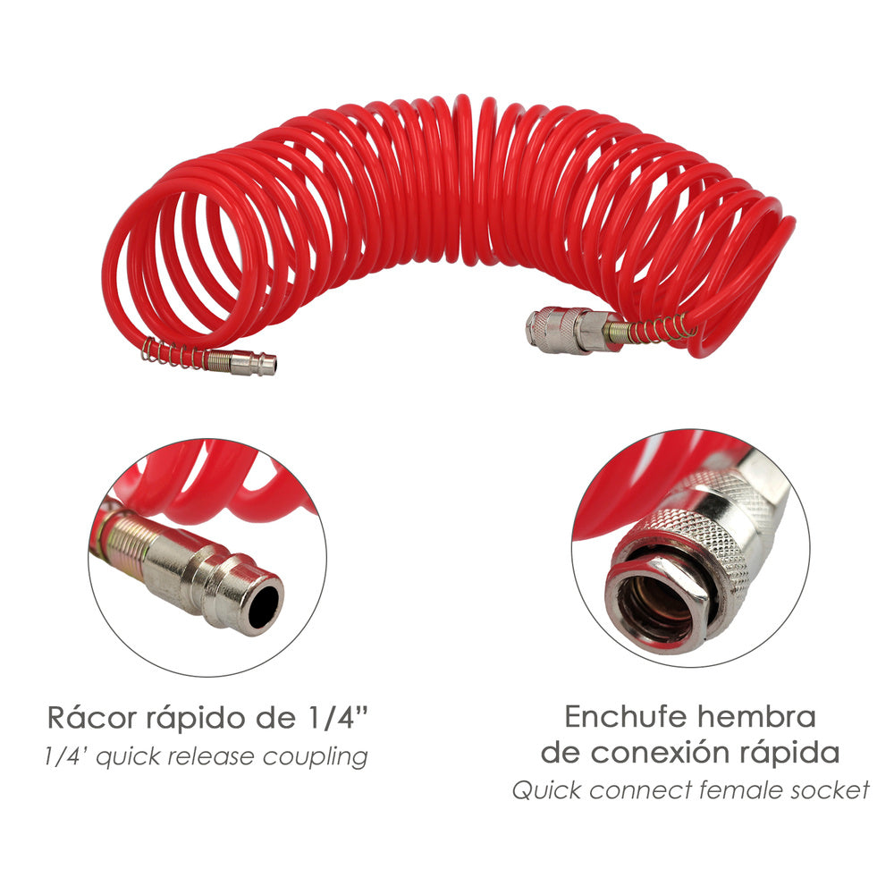Kit accesorios para compresor aire comprimido 5 piezas con clic rápido