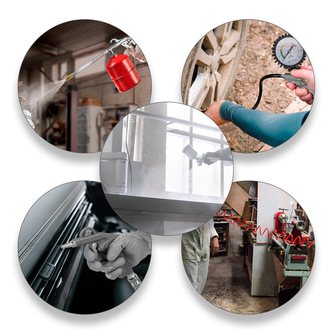 Kit accesorios para compresor aire comprimido 5 piezas con click rápido