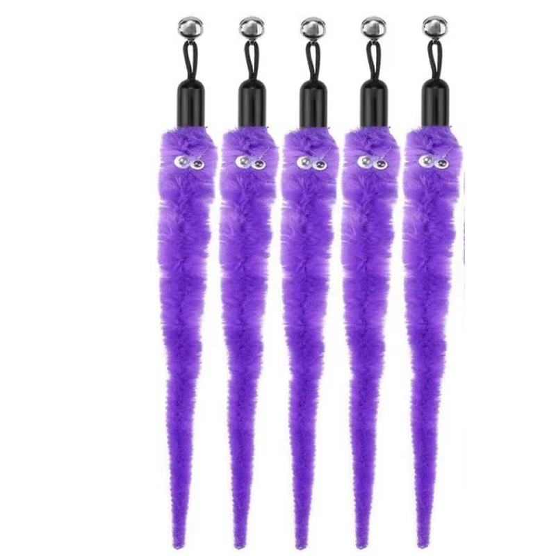 Pack de 5 recambios de gusano de colores con cascabel para Varita telescópicaJuguetes