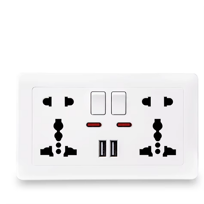 Enchufe universal doble de 5 orificios con indicador LED serie A3EnchufesHardware > Power & Electrical Supplies > Power Outlets & Sockets > Wall Outlets