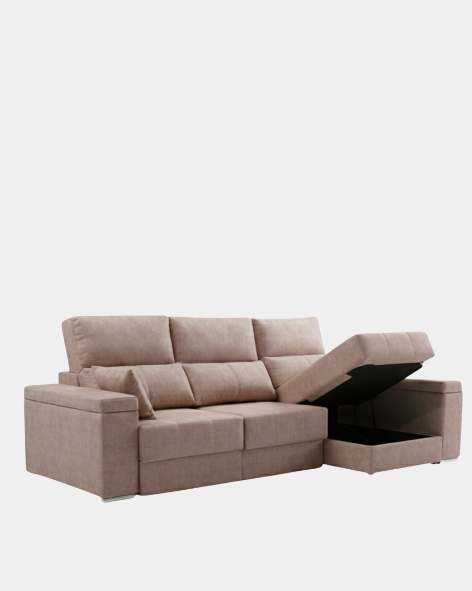 Mink grey enveloping comfort chaise longue sofa | living room