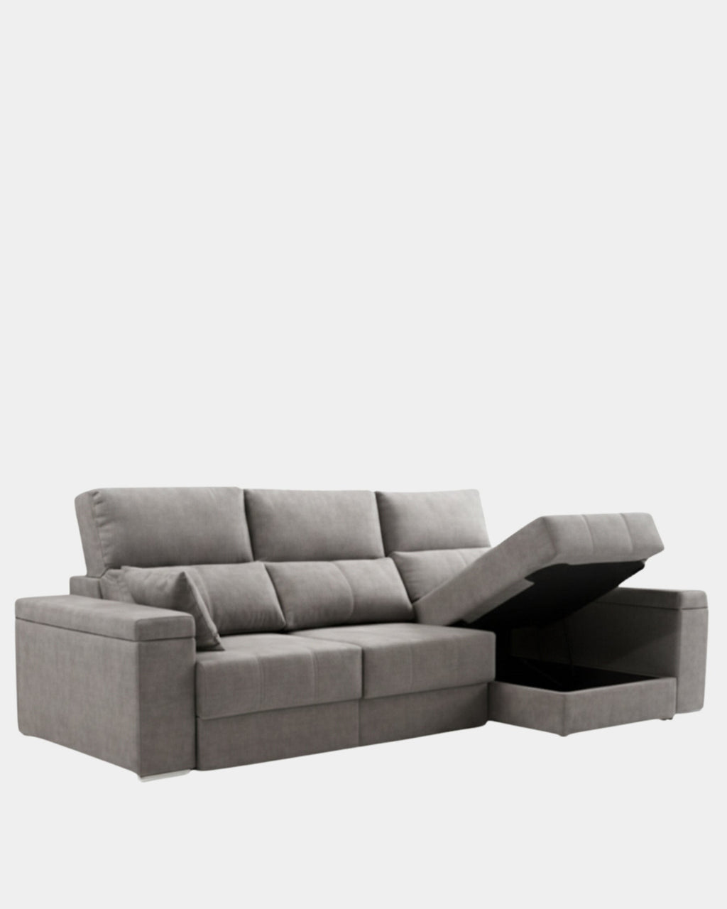 Soft and comfortable grey chaise longue sofa for modern living room