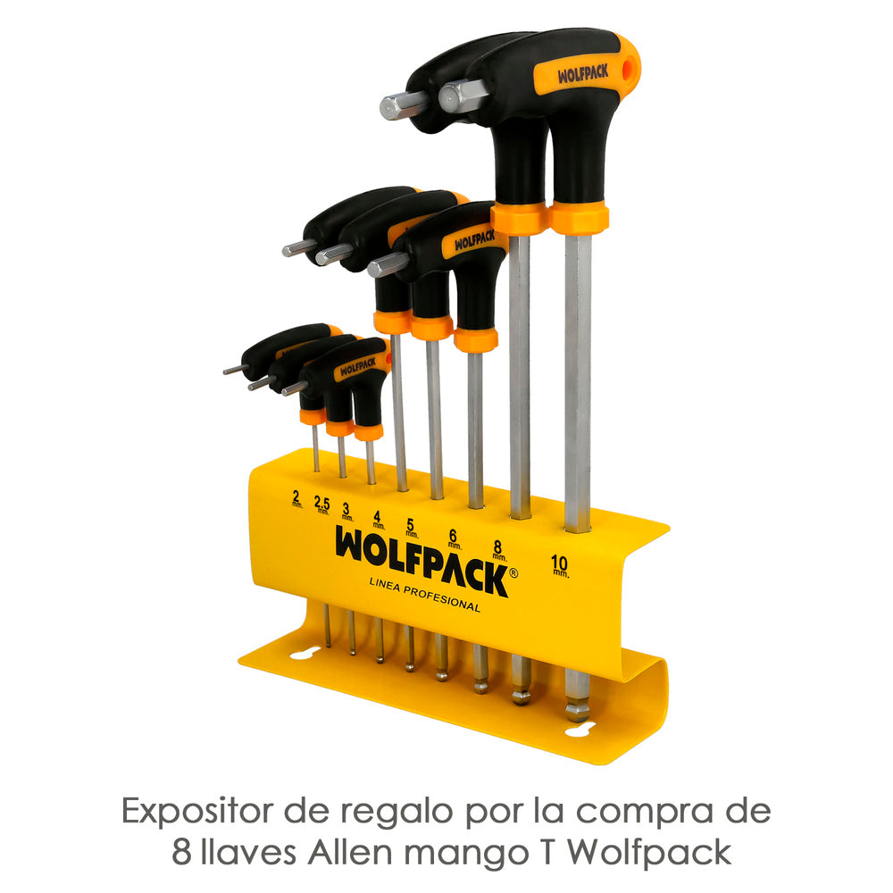 Complete T-handle hex key display (8 pieces)