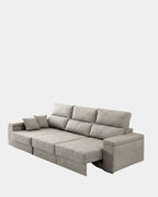 Sofá chaiselongue 3 plazas con apertura de arrastre | crudo