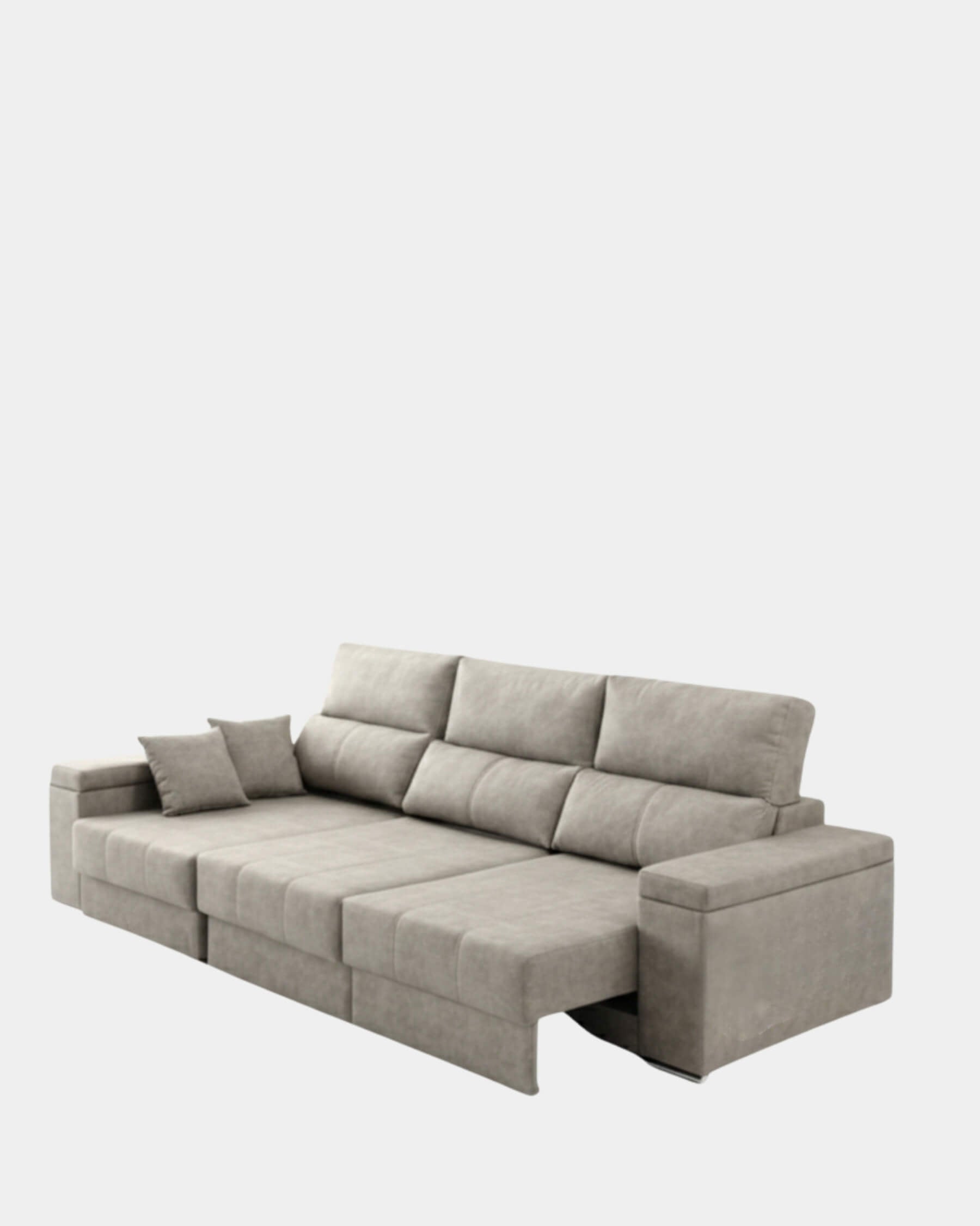 Sofá chaiselongue 3 plazas con apertura de arrastre | crudo