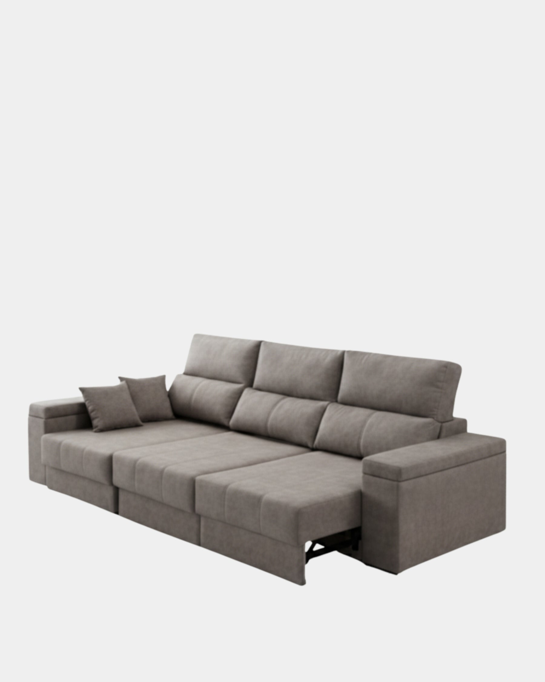 Soft and comfortable grey chaise longue sofa for modern living room