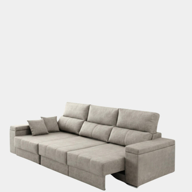 Sofá chaiselongue 3 plazas con apertura de arrastre | crudo