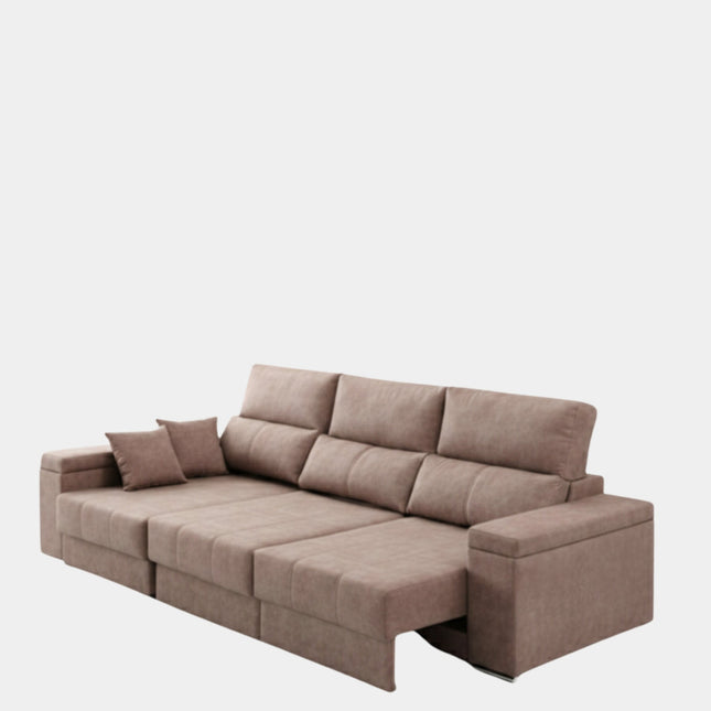 Sofá chaiselongue gris visón confort envolvente | salón