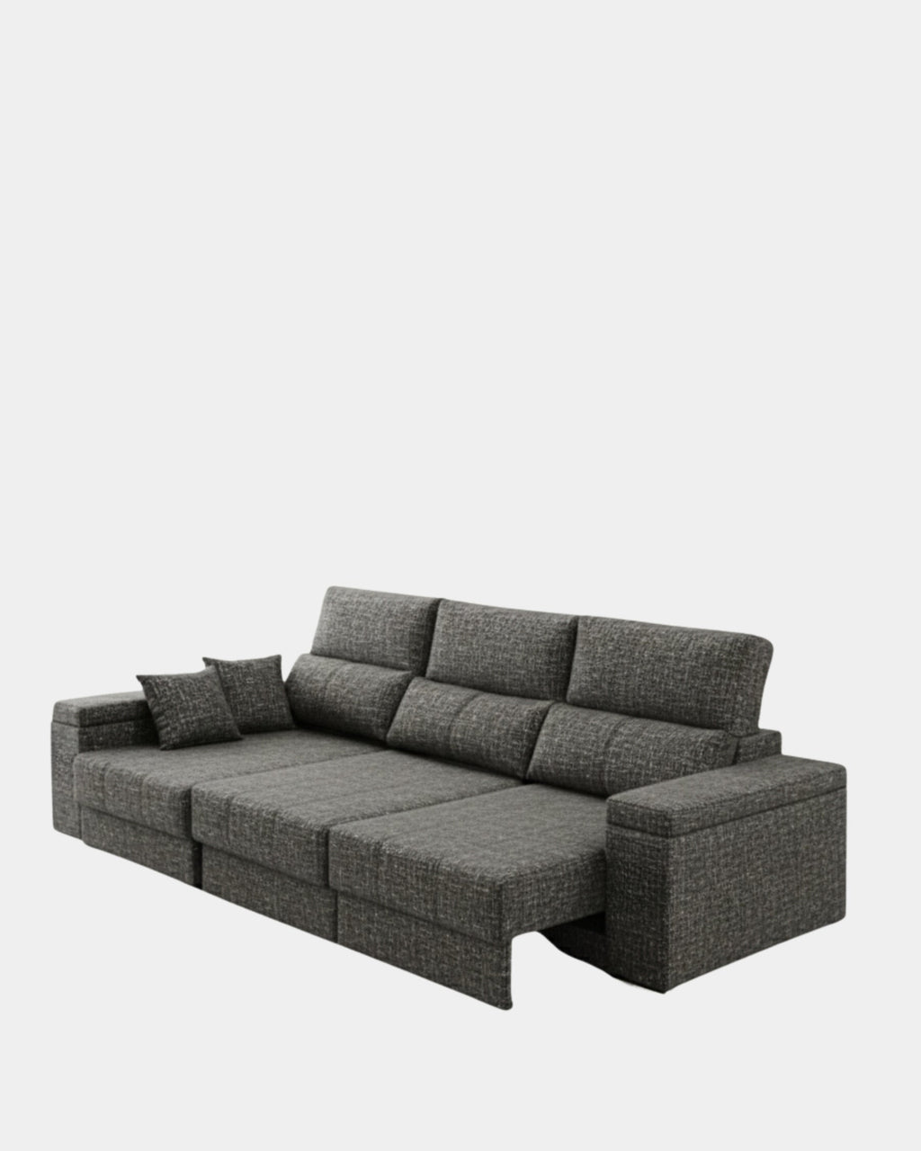 Sofá chaiselongue gris 3 plazas con asientos extensibles