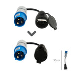 CEE to Schuko plug adapter, 2 pole + earth. Max. 16A. 230V