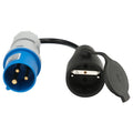CEE to Schuko plug adapter, 2 pole + earth. Max. 16A. 230V