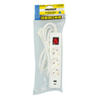 Base múltiple 3 tomas schucko y 2 tomas USB (a / c) con interruptor y toma de tierra