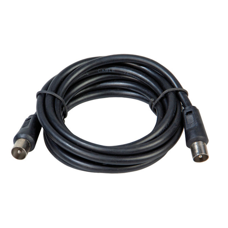 ProlongaciónTV Video Macho-Macho 2 metros / Ø 9,5 mm. Con Adaptador Macho-Hembra Color Negro