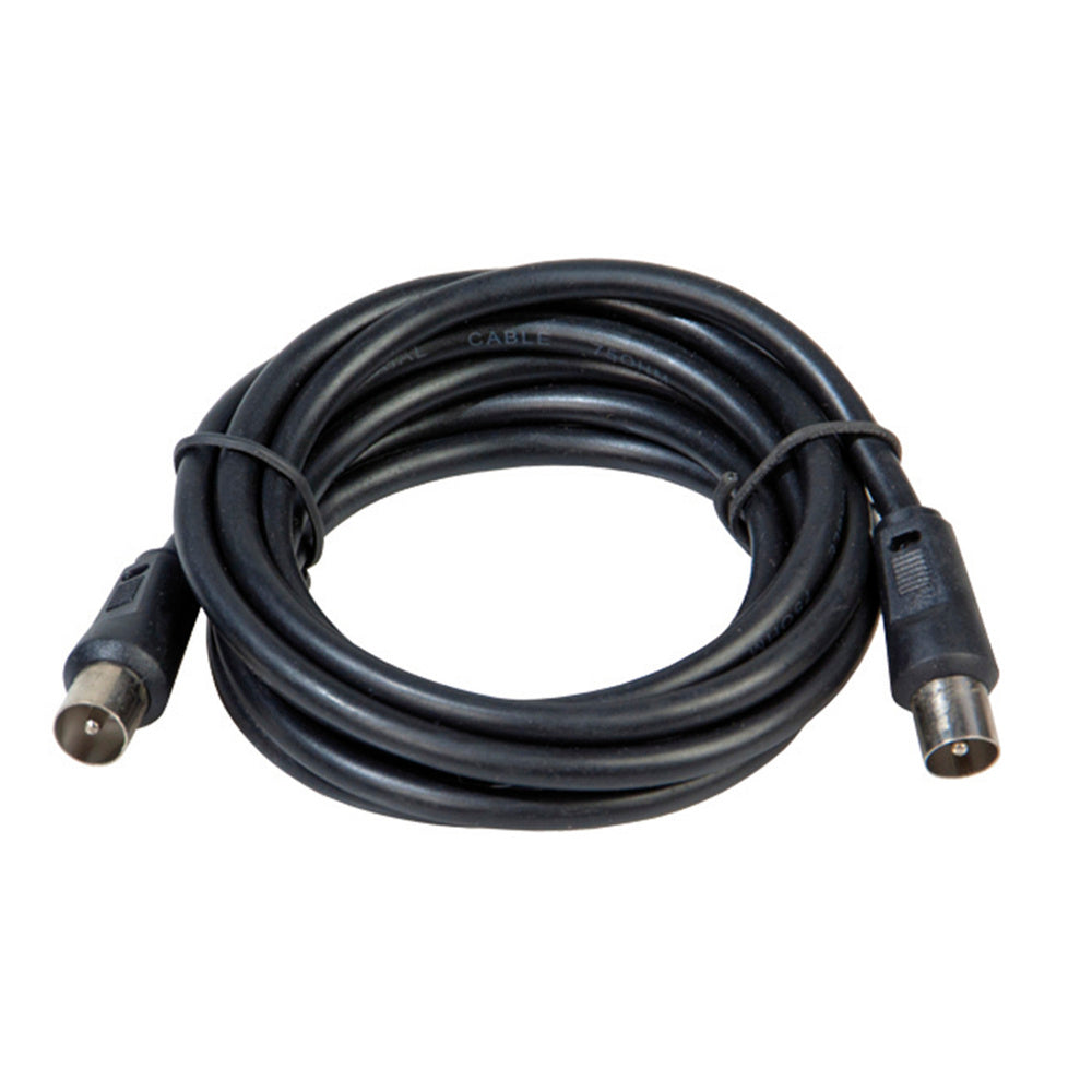 TV extension cable male-male 2 meters / ø 9.5 mm with male-female adapter black
