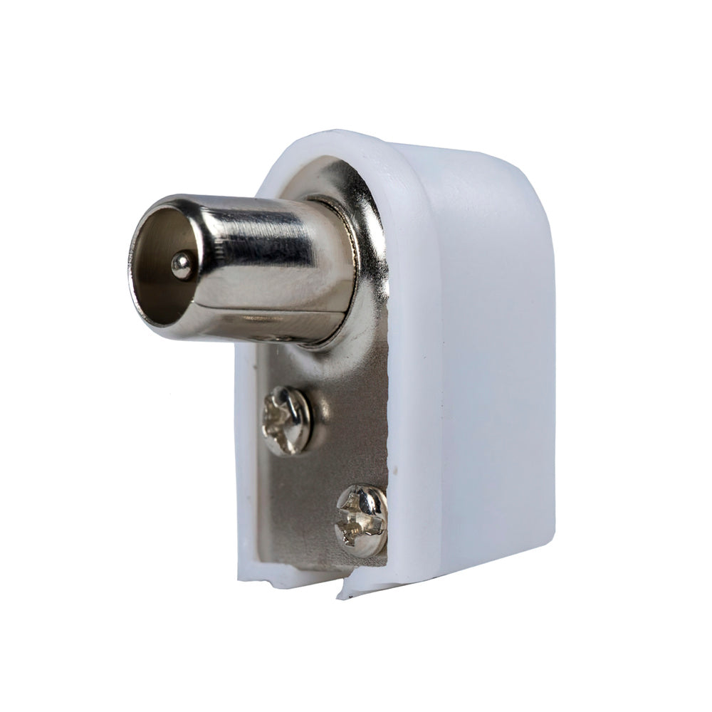 Angled male TV connector 9.5 mm