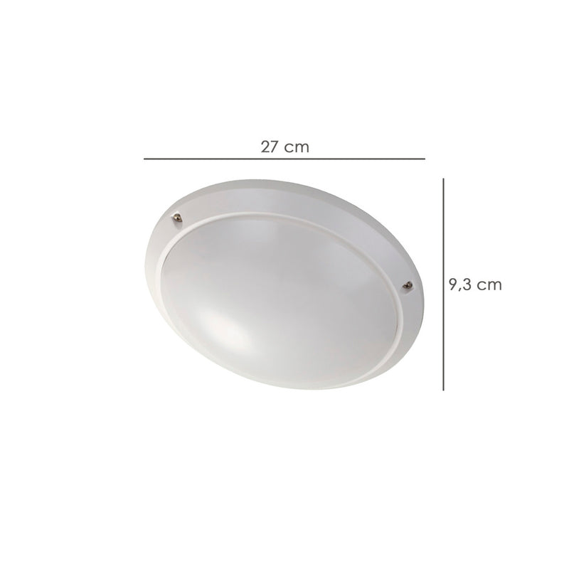 Lámpara plafon interiores / exteriores IP45 portalamparas E27 ø 27 x 9,5 cm