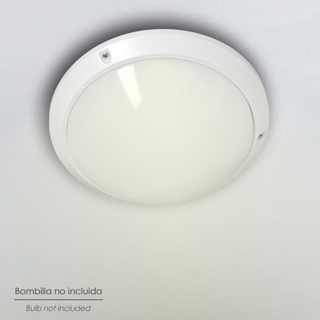 Lámpara plafon interiores / exteriores IP45 portalamparas E27 ø 27 x 9,5 cm
