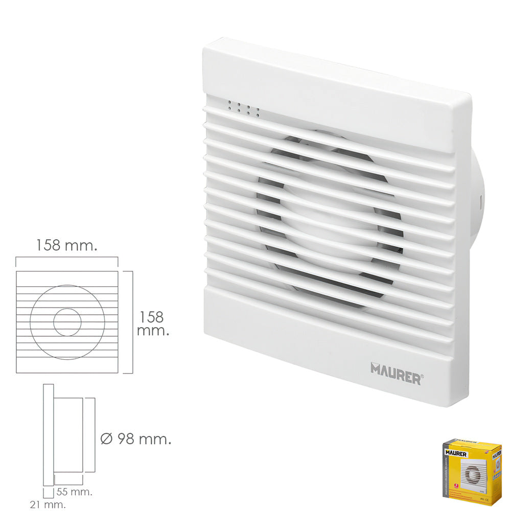 Bathroom extractor fan 13 watt. Outlet ø 98 mm