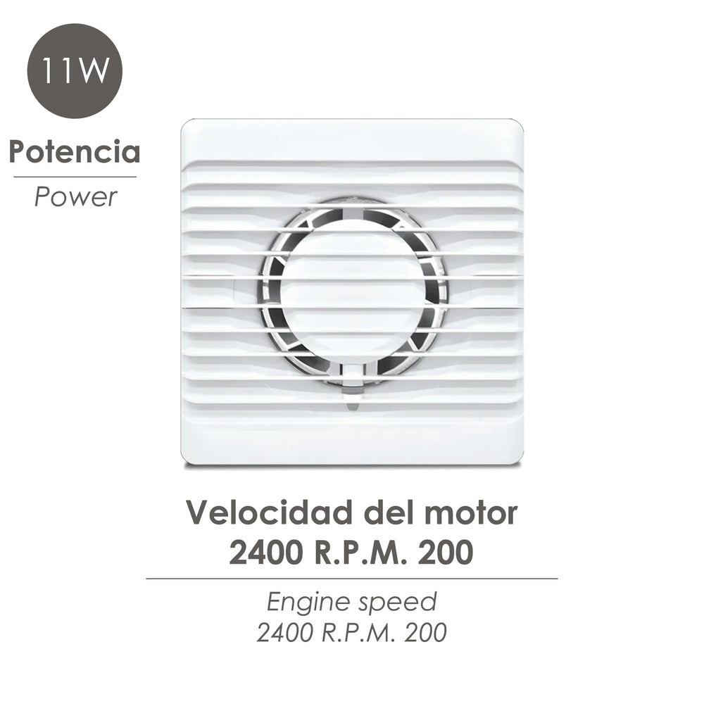 Extractor aire ø 100 mm. / 11 watt.