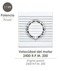 Extractor aire ø 100 mm. / 11 watt.