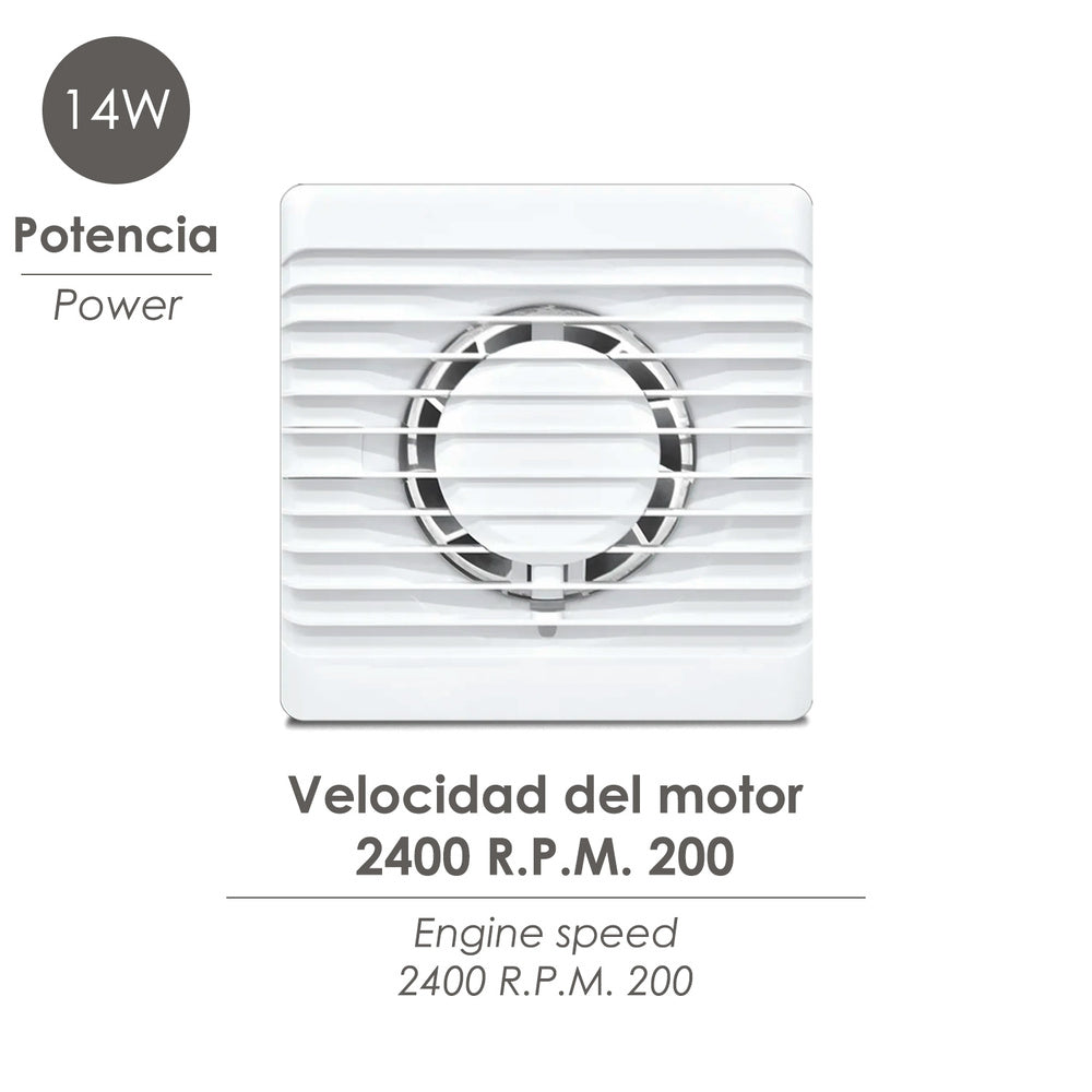Extractor aire ø 125 mm. / 14 watt.