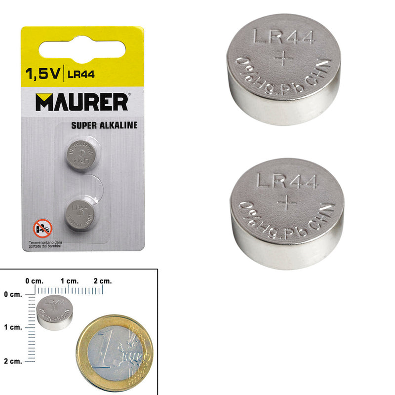 Pila botón alcalina LR44 (2 piezas)