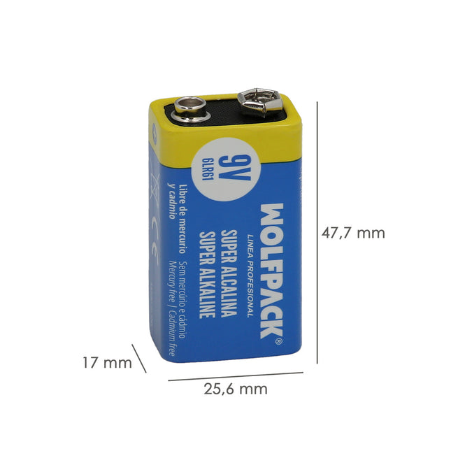 Pila alcalina 6LR61 (blister 1 pieza)