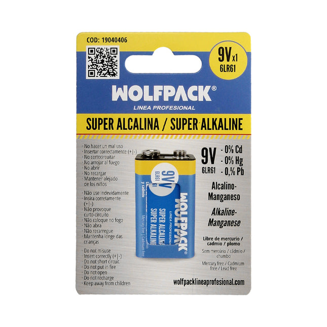 Pila alcalina 6LR61 (blister 1 pieza)