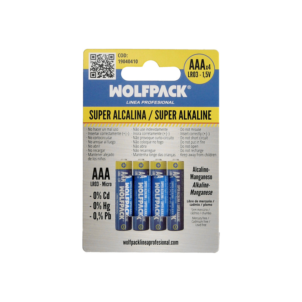 Alkaline AAA LR-3 battery blister 4 pieces