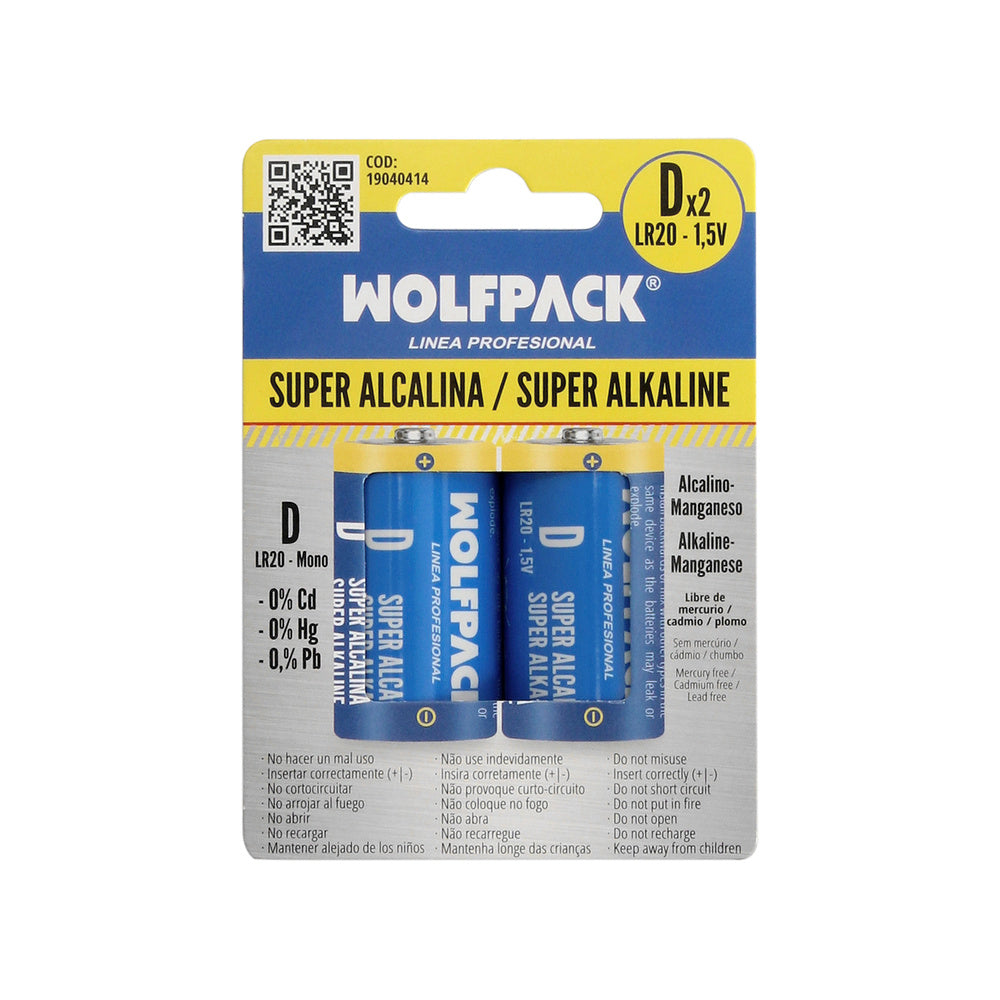 Wolfpack alkaline battery d - lr20 (blister 2 pieces)