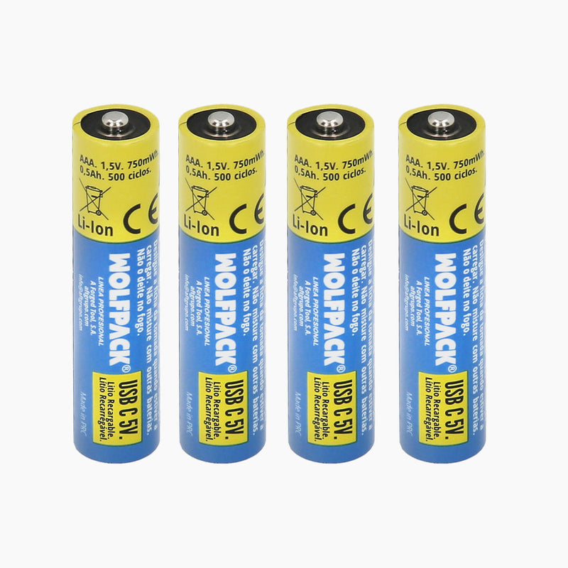 Pila litio recargable "AAA" 1,5V USB-c (4 unidades)