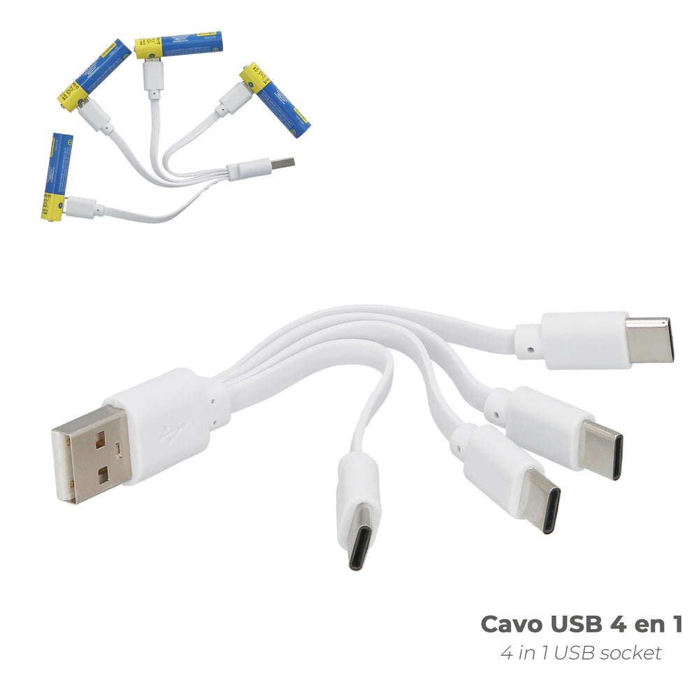 Pila litio recargable "aaa" 1,5v usb-c (4 unidades)