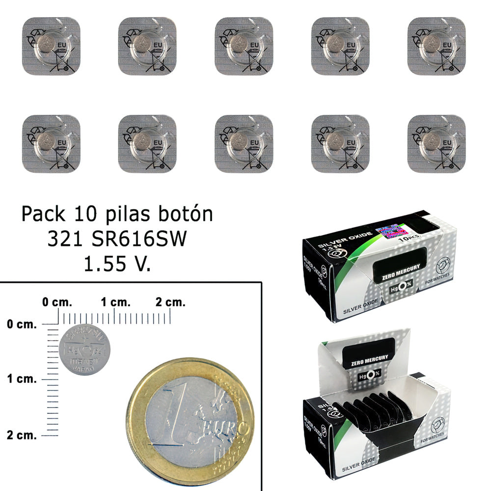 Pila botón oxido de plata 321 / sr616sw (caja 10 pilas)