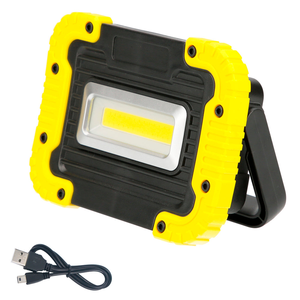 Lanterna de trabalho LED multifunções recarregável 2.000 mAh / 10 W / 500 lúmenes / 4 ímanes / Power Bank / Suporte 180º