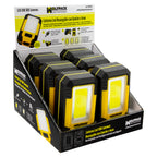 Lanterna LED profissional compacta emborrachada, bateria recarregável 500 lúmenes com função powerbank, íman, suporte e gancho
