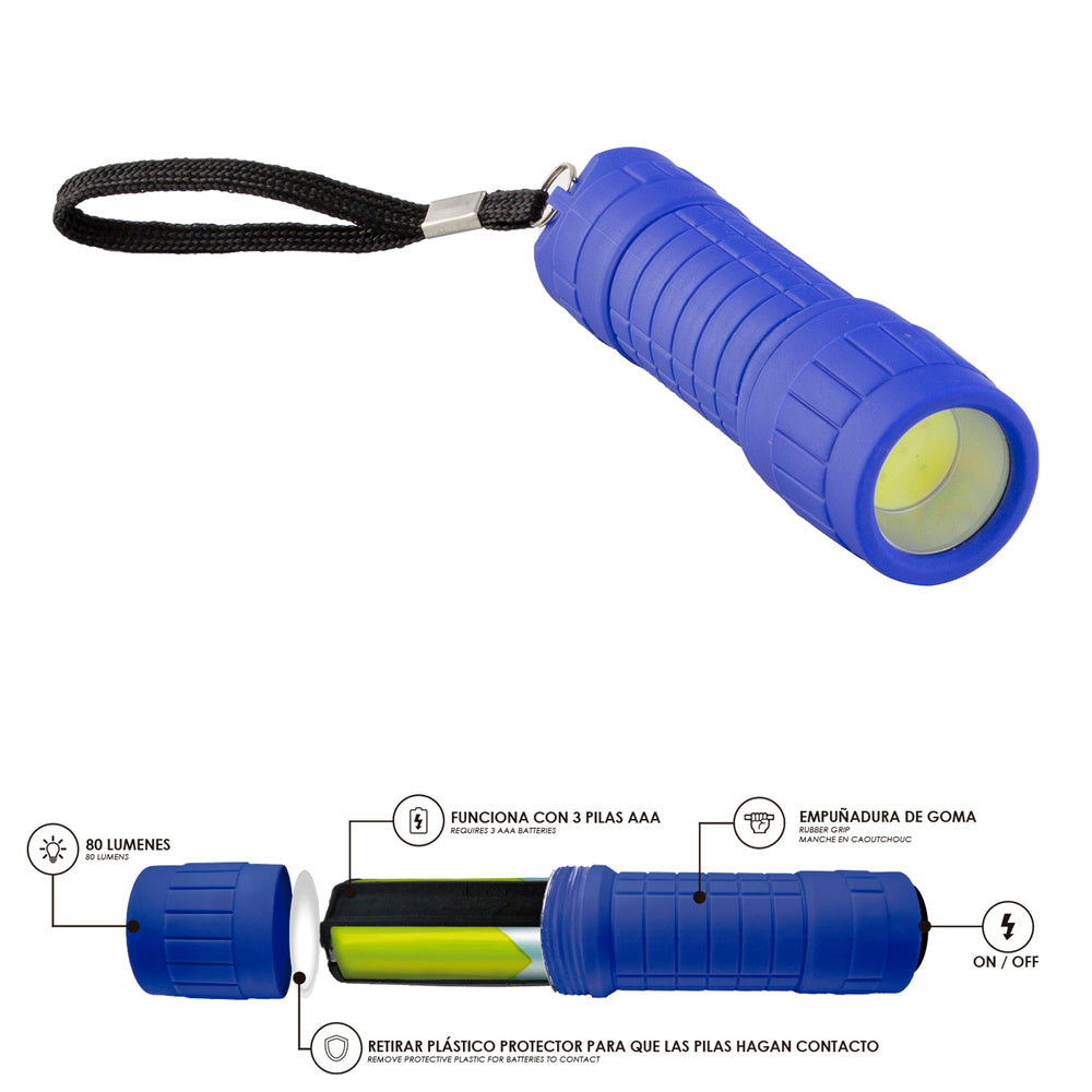 Soft touch 120 lumen LED flashlight assorted colors