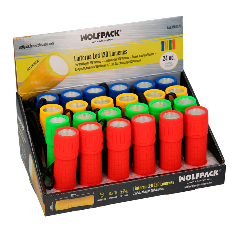 Linterna LED soft touch 120 lumenes colores surtidos